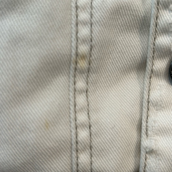 Free People White Denim Hoodie Jacket w/Gray Sleeves size S - Picture 16 of 16